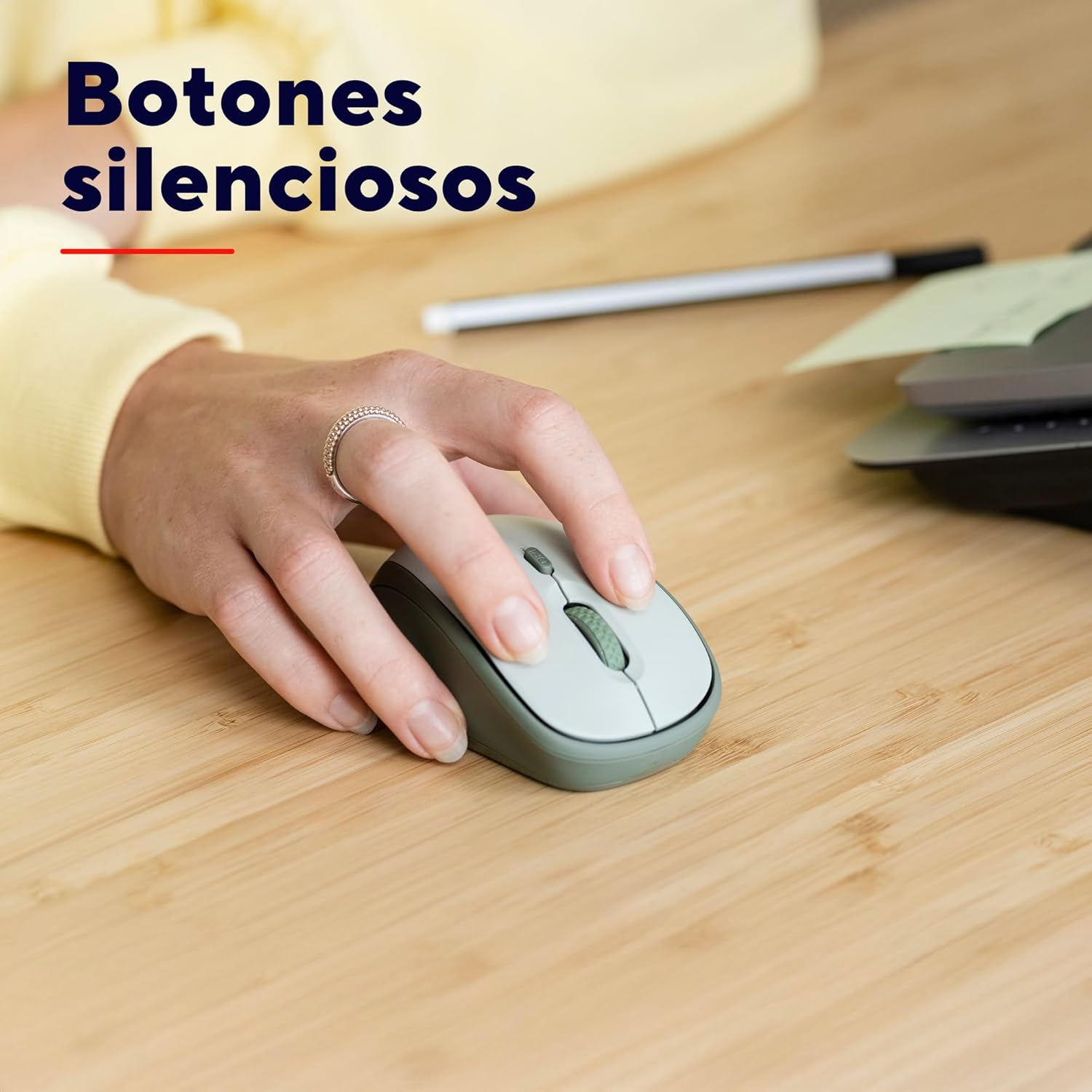 Rato Mini Sem Fios Trust Yvi+ Silent/ Até 1600 DPI/ Verde - Imagem 3