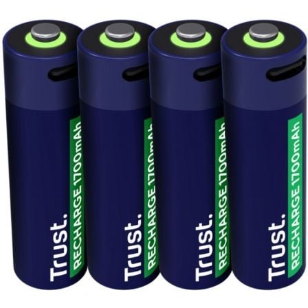 Pack de 4 Pilhas AA Trust 25631/ Recarregáveis