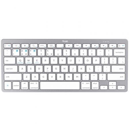 Teclado Compacto Sem Fios Bluetooth Trust 24654/ Prata - Imagem 2