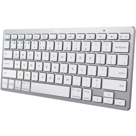 Teclado Compacto Sem Fios Bluetooth Trust 24654/ Prata