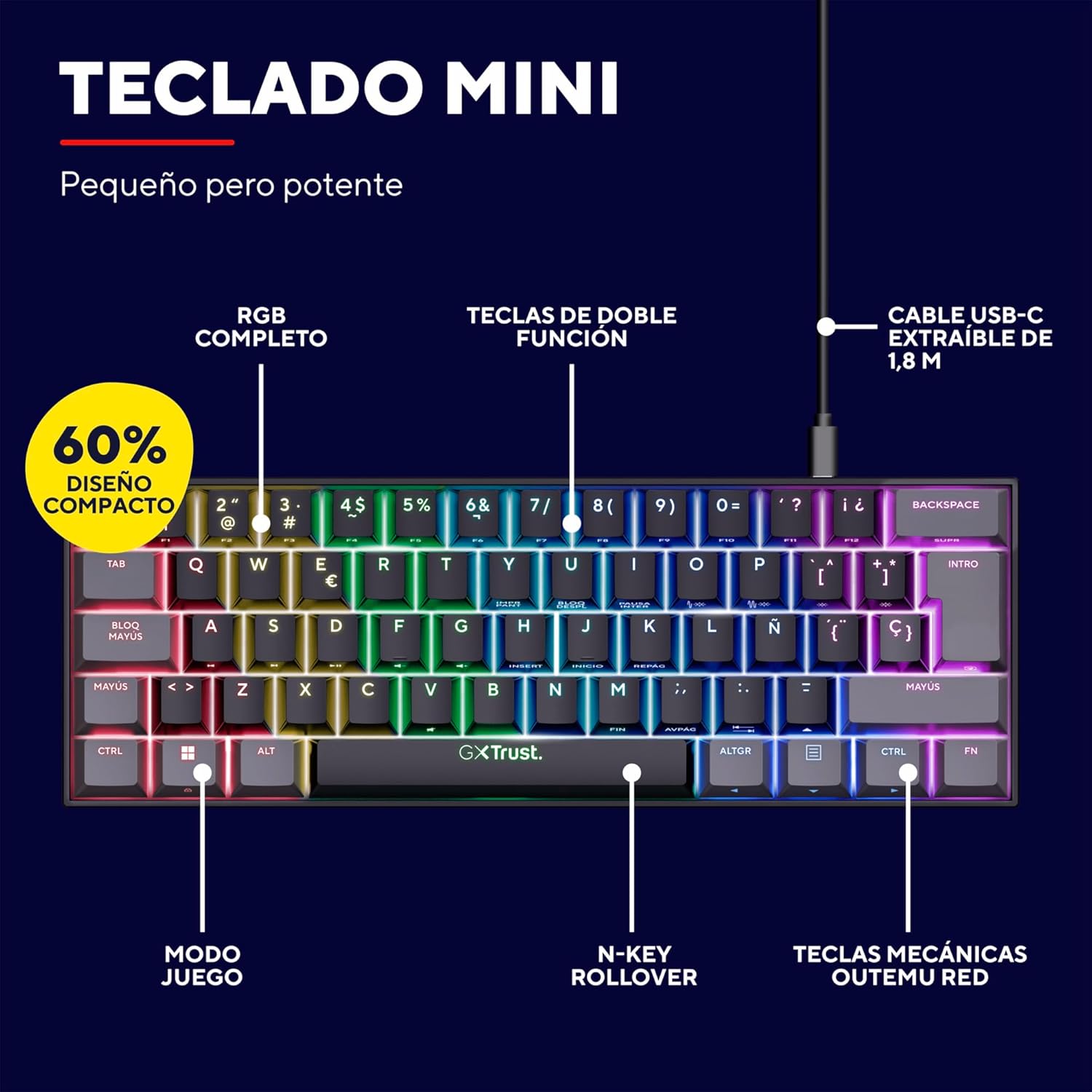 Teclado Gaming Mecânico Trust Gaming GXT 867 Acira - Imagem 3