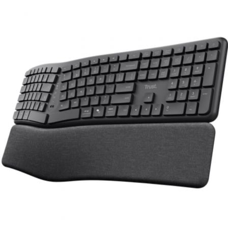 Teclado Sem Fios por Bluetooth Trust Keyra Multidispositivo Ergonómico