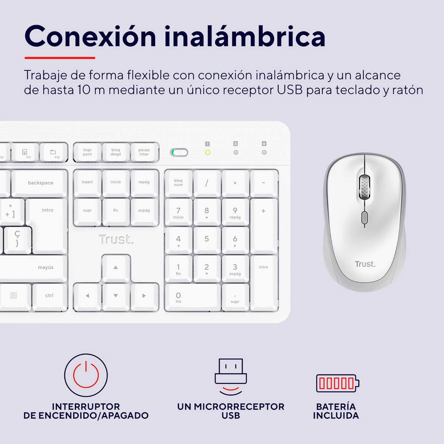 Teclado e Rato Sem Fios Trust Ody II - Imagem 4
