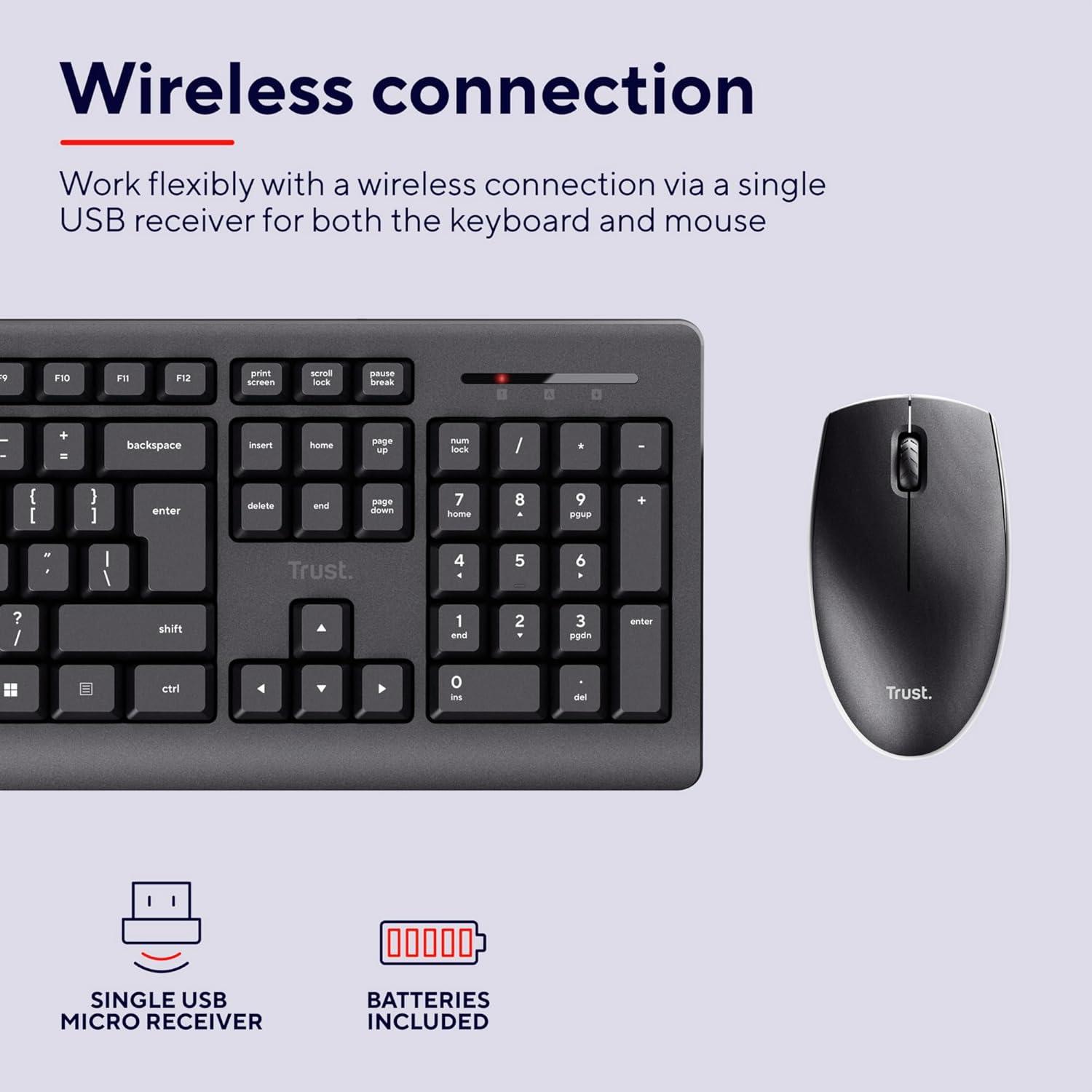 Teclado e Rato Sem Fios Trust Primo Wireless Deskset - Imagem 4