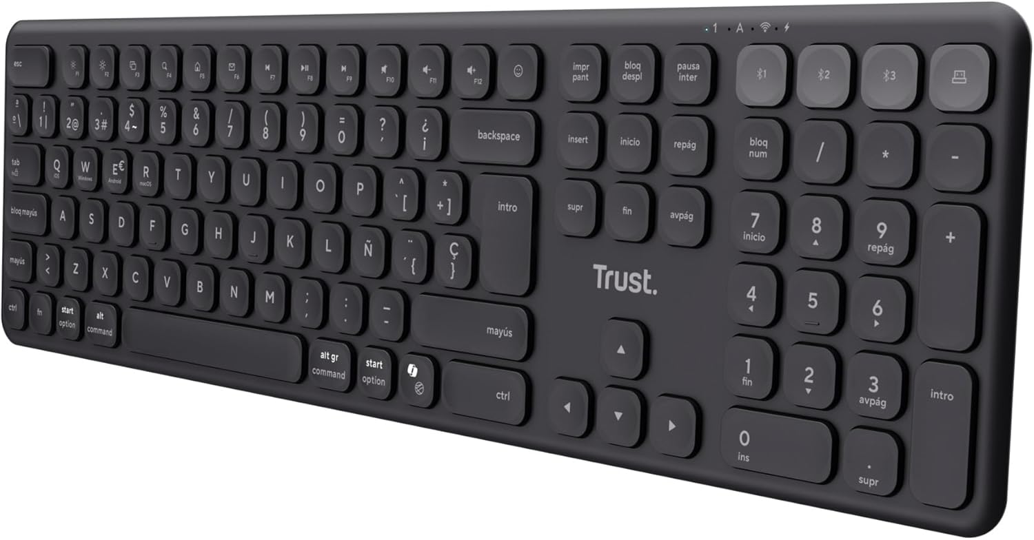 Teclado Compacto Sem Fios por Bluetooth Trust Vaiya