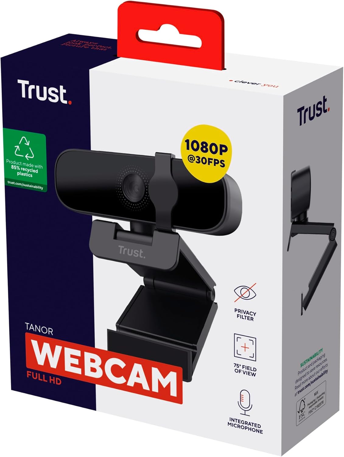 Webcam Trust Tanor/ Focagem Automática/ 1920 x 1080 Full HD - Imagem 13