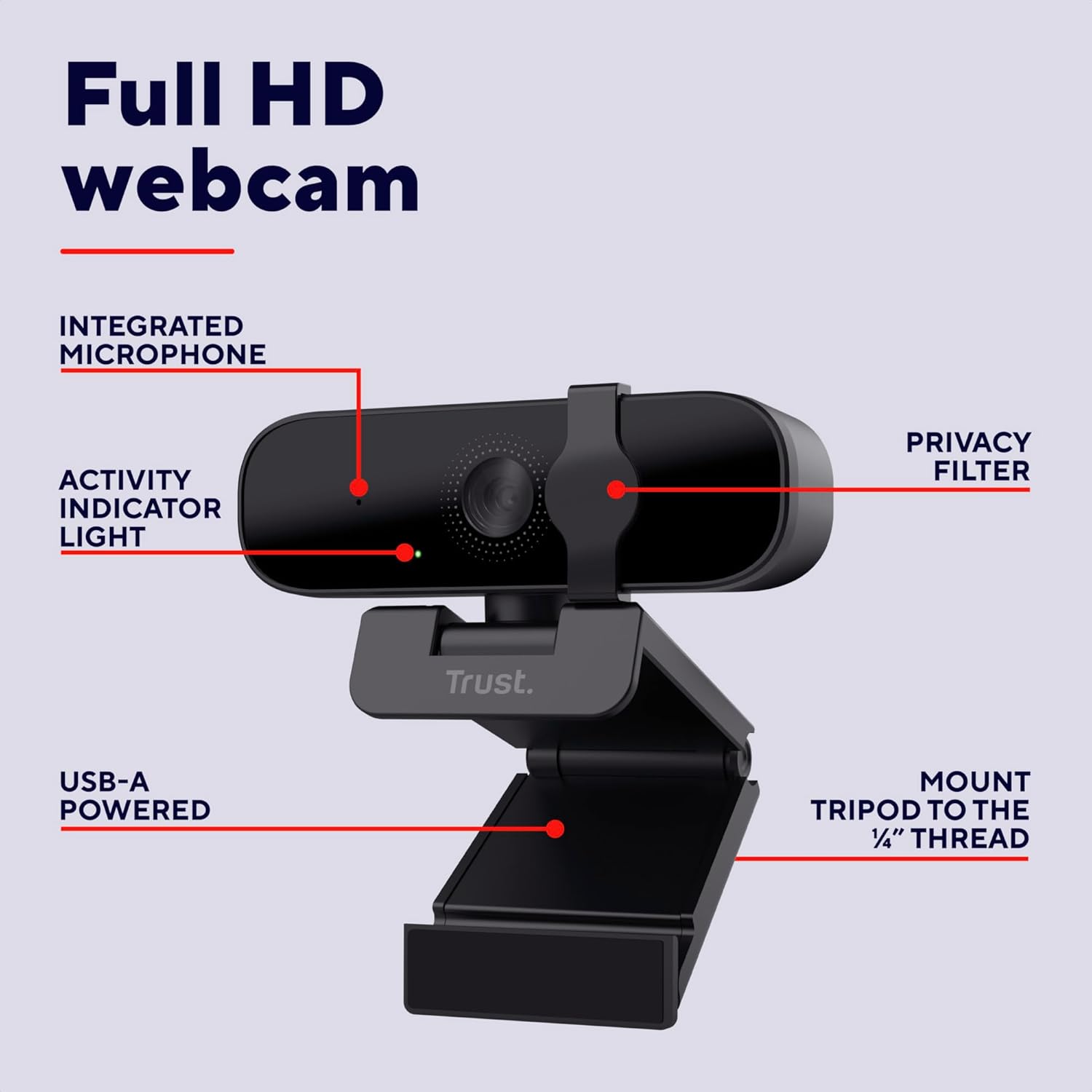 Webcam Trust Tanor/ Focagem Automática/ 1920 x 1080 Full HD - Imagem 2
