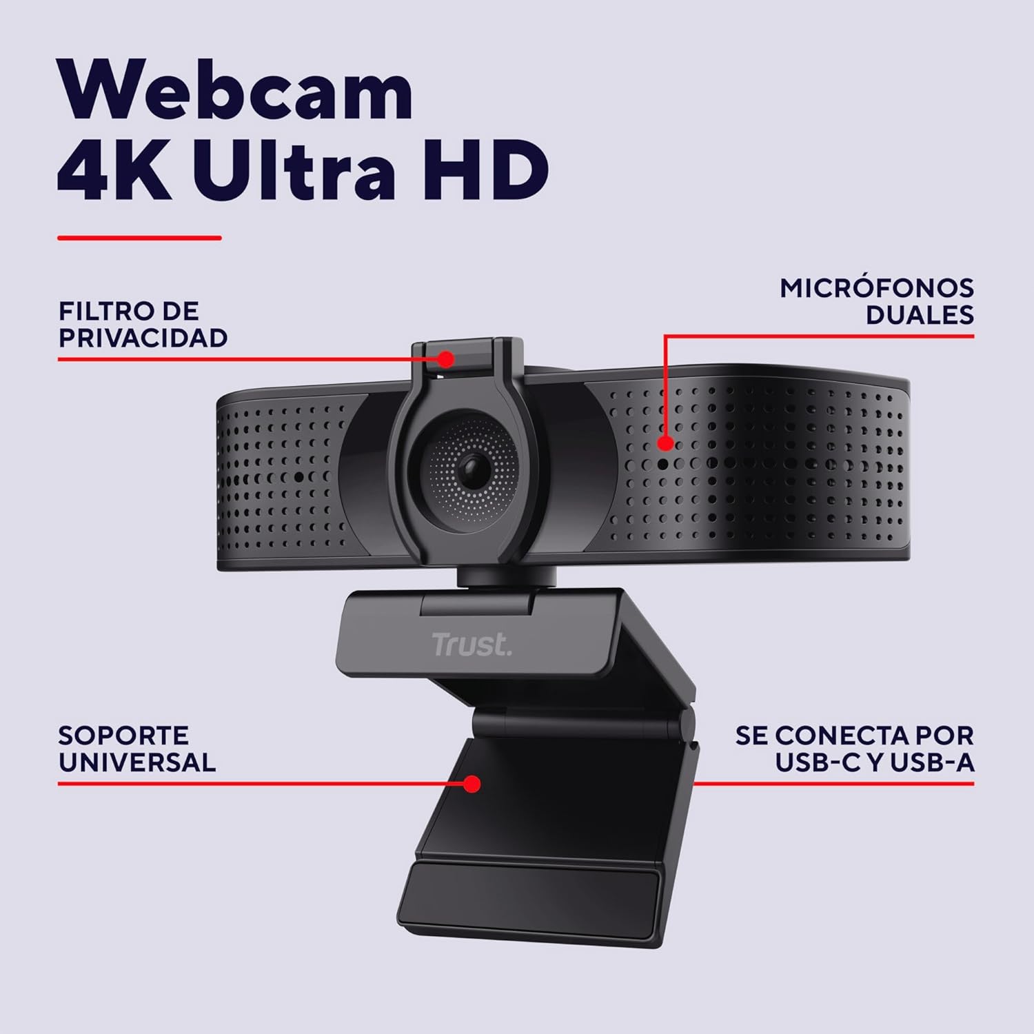Webcam Trust Teza 24280/ Foco Automático/ 3840 x 2160 4K - Imagem 2
