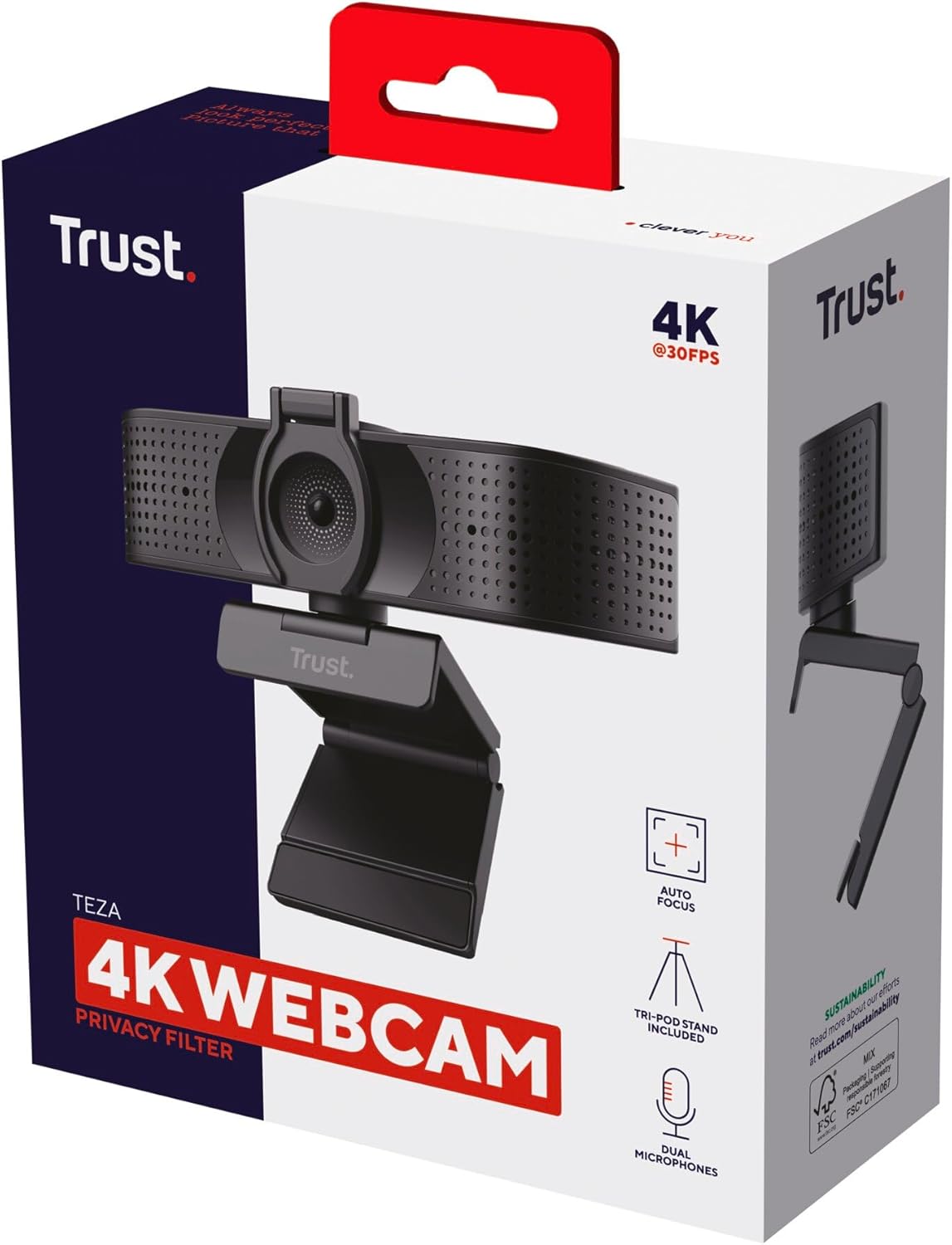 Webcam Trust Teza 24280/ Foco Automático/ 3840 x 2160 4K - Imagem 14