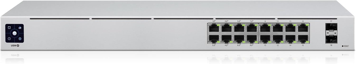Switch Gerível Ubiquiti USW-16-POE 16 Portas/ RJ-45 Gigabit 10/100/1000/ SFP/ PoE+ - Imagem 2