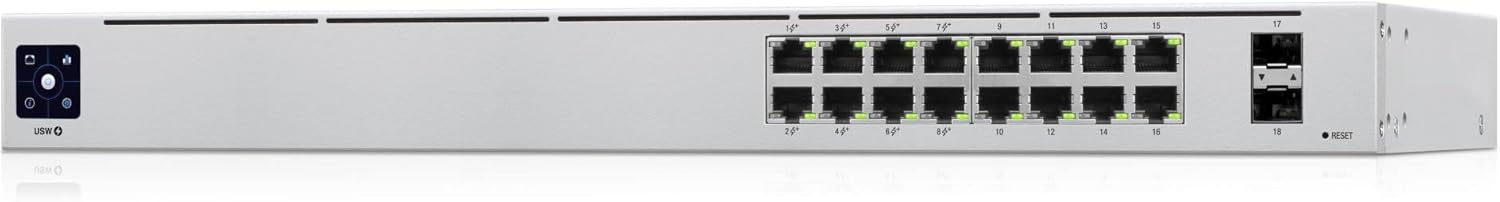Switch Gerível Ubiquiti USW-16-POE 16 Portas/ RJ-45 Gigabit 10/100/1000/ SFP/ PoE+ - Imagem 3