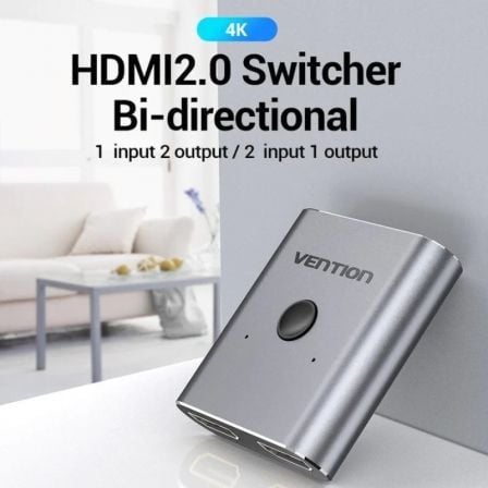 Switch Comutador 4K HDMI 2.0 Bidirecional Vention AFUH0 HDMI Fêmea / 2x HDMI Fêmea - Imagem 2