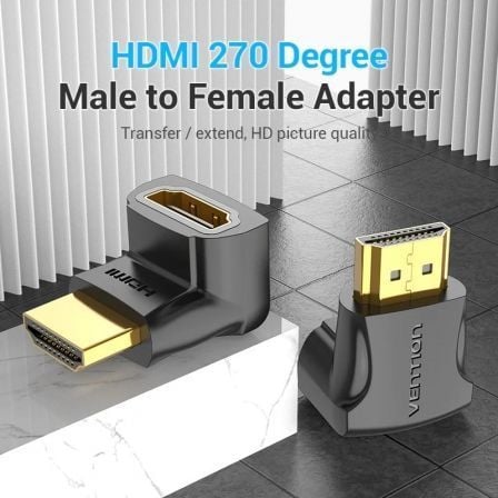 Adaptador HDMI 4K 270º Vention AINB0/ HDMI Macho - HDMI Fêmea - Imagem 2