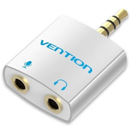 Adaptador Áudio Vention BDBW0/ Jack 3.5 Macho - 2x Jack 3.5 Fêmea/ Branco