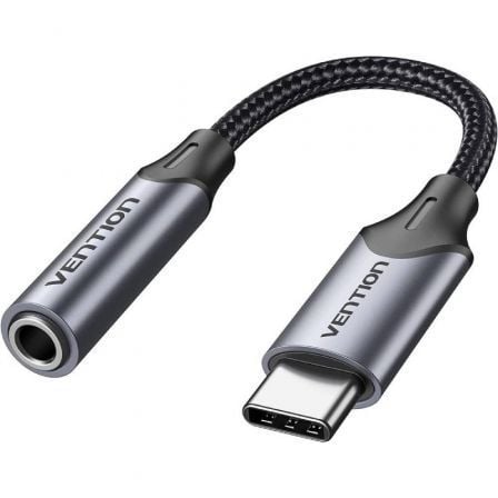 Adaptador Áudio Vention BGMHA/ Jack 3.5 Fêmea - USB Tipo-C Macho/ 10cm/ Cinzento