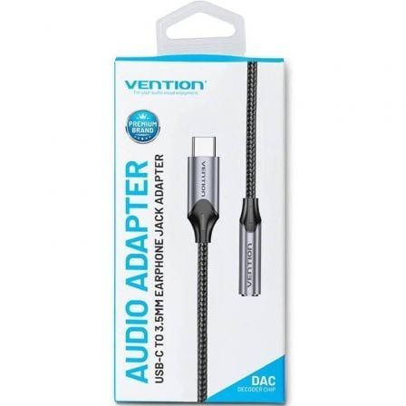 Adaptador Áudio Vention BGMHA/ Jack 3.5 Fêmea - USB Tipo-C Macho/ 10cm/ Cinzento - Imagem 3