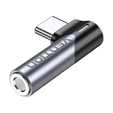 Adaptador Áudio Vention BGWH0/ Jack 3.5 Fêmea - USB Tipo-C Macho/ Cinzento