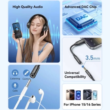 Adaptador Áudio Vention BIIBA/ Jack 3.5 Fêmea - USB Tipo-C Macho/ 10cm/ Preto - Imagem 3