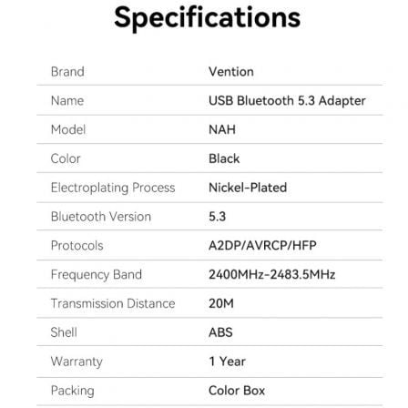 Adaptador USB - Bluetooth Vention NAHB0 - Imagem 3