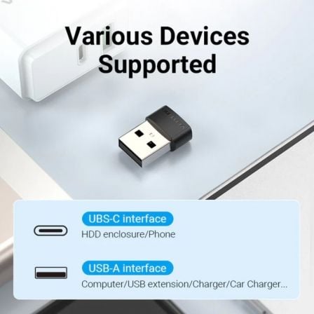Adaptador USB 2.0 Vention CDWB0/ USB Tipo-C Macho - USB Fêmea - Imagem 2