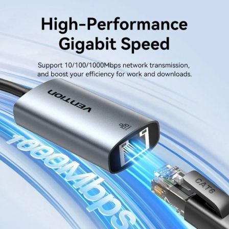 Adaptador USB/USB Tipo-C - RJ45 Vention CFQHB/ 1000Mbps - Imagem 2