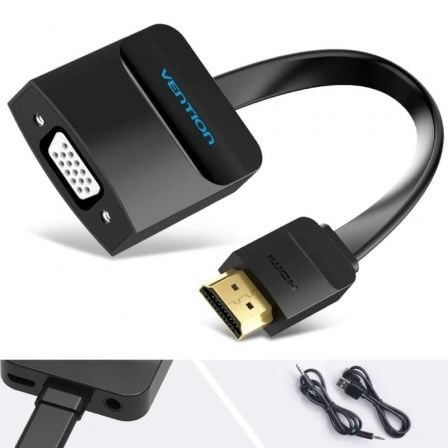 Conversor Vention 42161 HDMI Macho - VGA Fêmea - Jack 3.5 Fêmea/ 15cm/ Preto - Imagem 3