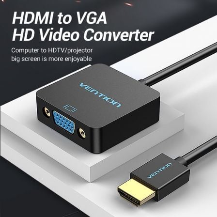 Conversor Vention ACPBB/ HDMI Macho - VGA Fêmea/ 15cm/ Preto - Imagem 2