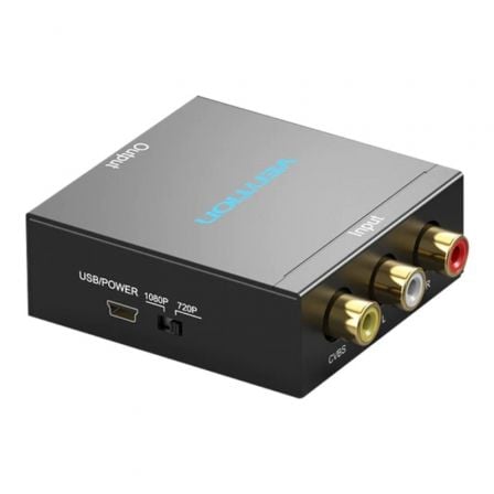 Conversor RCA para HDMI Vention AEFB0/ RCA Fêmea - HDMI Fêmea - MiniUSB Fêmea