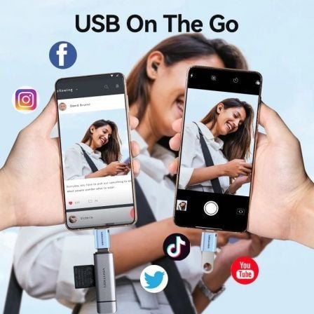 Adaptador OTG USB 3.1 Vention CUBH0/ USB Tipo-C Macho - USB Fêmea/ Azul - Imagem 5