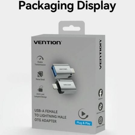Adaptador OTG USB Vention CUCH0/ USB Fêmea - Lightning Macho/ Azul - Imagem 3