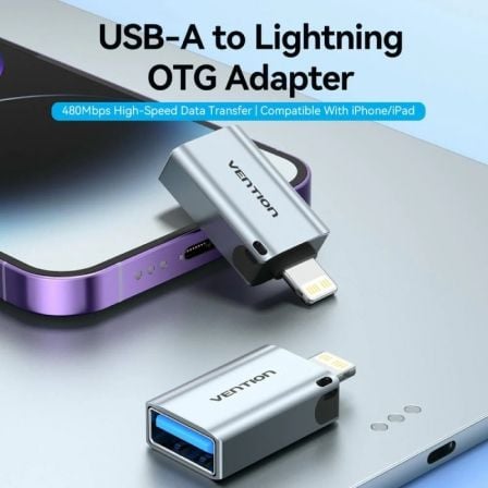 Adaptador OTG USB Vention CUCH0/ USB Fêmea - Lightning Macho/ Azul - Imagem 2