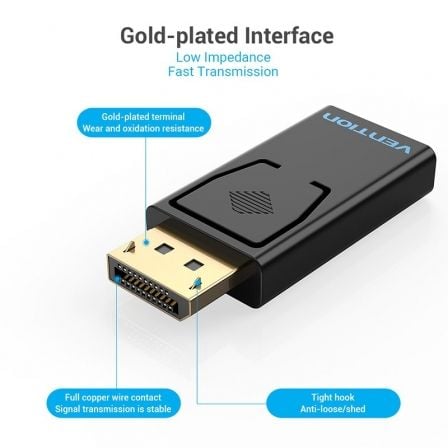 Adaptador Vention HBKB0/ DisplayPort Macho - HDMI Fêmea - Imagem 2