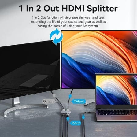 Comutador HDMI 2.1 Vention AKPB0 Bidirecional 8K@60Hz 2 Portas Preto - Imagem 3