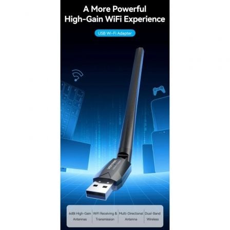 Adaptador USB - WiFi Vention KDUB0/ 650Mbps/ Inclui Drivers - Imagem 2