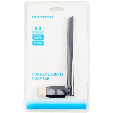 Adaptador Bluetooth 6.0 Vention NAMB0 USB com Antena de Alto Ganho 5dBi Preto - Imagem 2