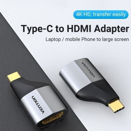 Adaptador USB Tipo-C Vention TCAH0/ USB Tipo-C Macho - HDMI Fêmea - Imagem 2
