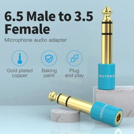 Adaptador Jack Vention VAB-S01-L/ Jack 6.5 Macho - Jack 3.5 Fêmea/ Azul - Imagem 3