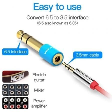 Adaptador Jack Vention VAB-S01-L/ Jack 6.5 Macho - Jack 3.5 Fêmea/ Azul - Imagem 2
