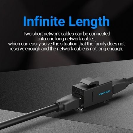 Adaptador Conector RJ45 VDD-B07-B Cat5e UTP/ RJ45 Fêmea - RJ45 Fêmea/ Preto - Imagem 3