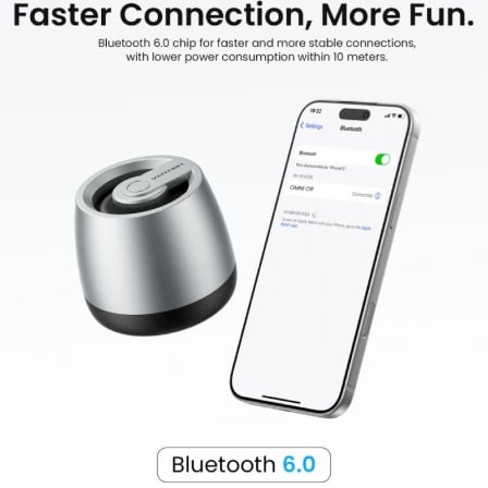 Coluna Bluetooth Vention Omni O11 5W Bluetooth 6.0 1200mAh Prateado - Imagem 4