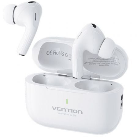 Auriculares Bluetooth Vention Echo Lite E11 com estojo de carregamento/ Autonomia 6h/ Brancos