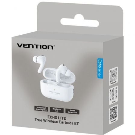 Auriculares Bluetooth Vention Echo Lite E11 com estojo de carregamento/ Autonomia 6h/ Brancos - Imagem 5