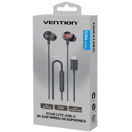 Auriculares Intra-auriculares Vention Echo Lite USB-C In-Ear/ com Microfone/ USB Tipo-C/ Pretos - Imagem 2