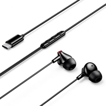Auriculares Intra-auriculares Vention Echo Lite USB-C In-Ear/ com Microfone/ USB Tipo-C/ Pretos