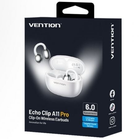Auscultadores Bluetooth Vention Echo Clip A11 Pro com estojo de carregamento/ Autonomia 6h/ Brancos - Imagem 2