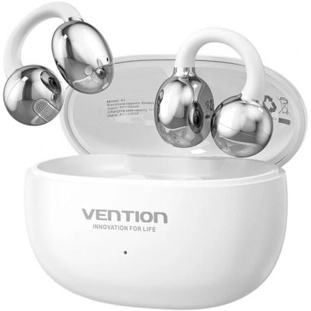 Auscultadores Bluetooth Vention Echo Clip A11 Pro com estojo de carregamento/ Autonomia 6h/ Brancos