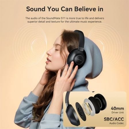 Auriculares Sem Fios Vention SoundMate S11 NBBB0/ com Microfone/ Bluetooth/ Pretos - Imagem 3