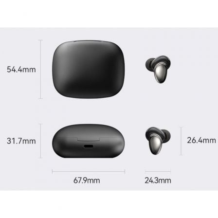 Auscultadores Bluetooth Vention Tiny T13 NBNB0 com estojo de carregamento/ Autonomia 6h/ Pretos - Imagem 2