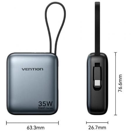 Powerbank 10000mAh Vention FHEH0/ 35W/ Cinza - Imagem 5