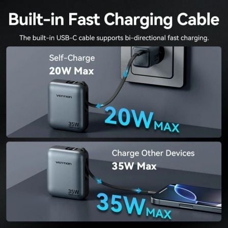 Powerbank 10000mAh Vention FHEH0/ 35W/ Cinza - Imagem 4
